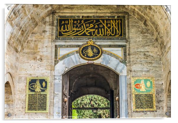 Topkapi Palace Entrance Gate Istanbul Turkey Acrylic by William Perry