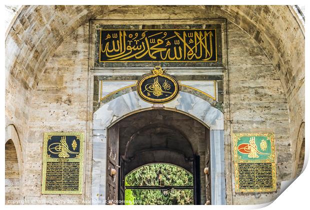 Topkapi Palace Entrance Gate Istanbul Turkey Print by William Perry