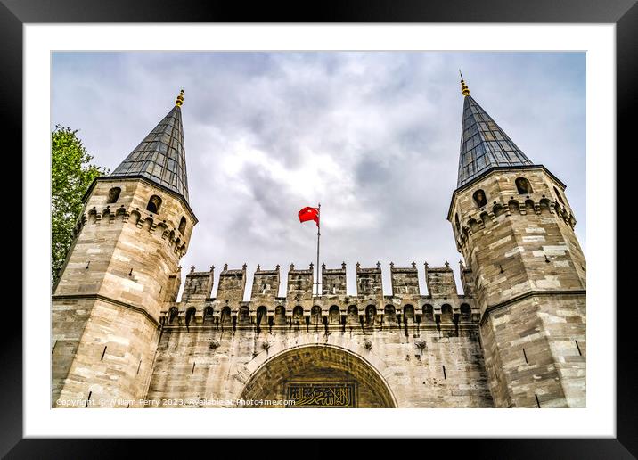Topkapi Palace Entrance Gate Istanbul Turkey Framed Mounted Print by William Perry