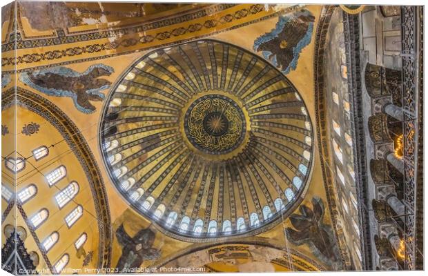 Hagia Sophia Mosque Basilica Dome Istanbul Turkey Canvas Print by William Perry