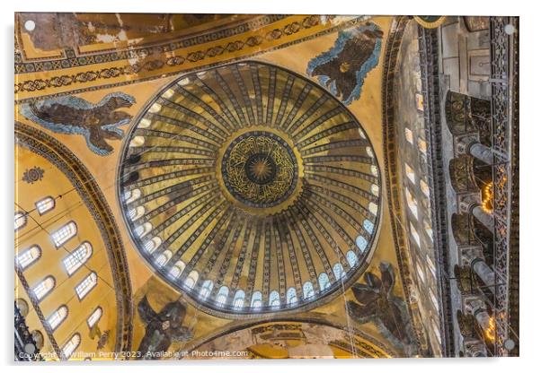 Hagia Sophia Mosque Basilica Dome Istanbul Turkey Acrylic by William Perry