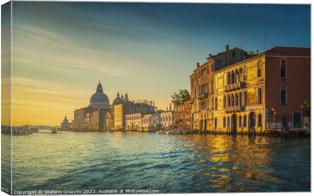 Venice, Grand Canal and Santa Maria della Salute at sunrise Canvas Print by Stefano Orazzini