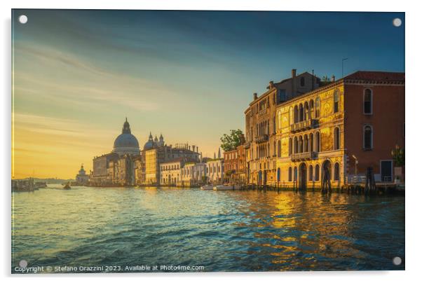 Venice, Grand Canal and Santa Maria della Salute at sunrise Acrylic by Stefano Orazzini