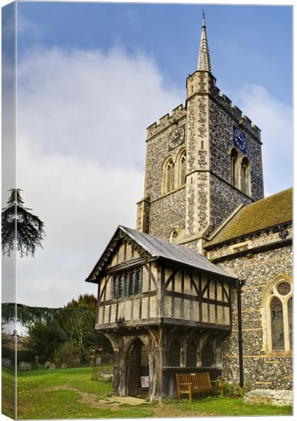 St Mary's church Radwinter Canvas Print by Gary Eason