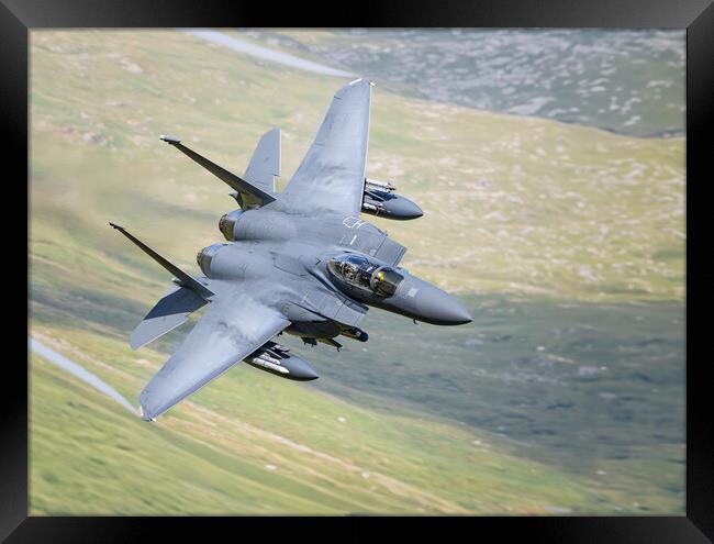 F15 coming in Hot Framed Print by Rory Trappe