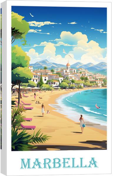 Marbella Travel Poster Canvas Print by Steve Smith