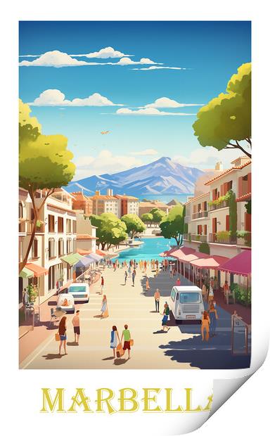 Marbella Travel Poster Print by Steve Smith