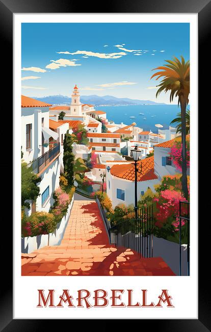 Marbella Travel Poster Framed Print by Steve Smith