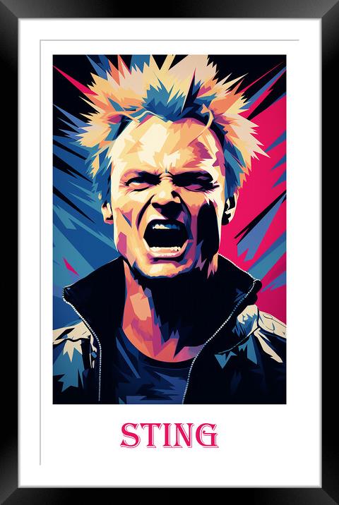 Sting Travel Poster Framed Mounted Print by Steve Smith