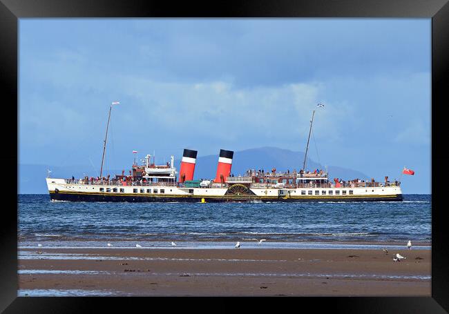 Waverley paddle steamer arriving at Troon Framed Print by Allan Durward Photography