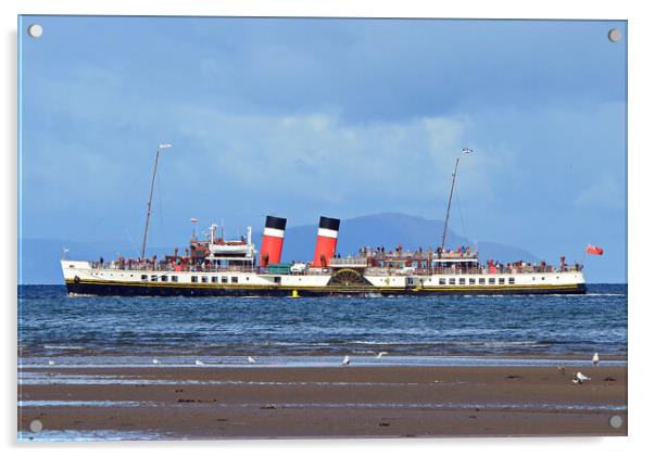 Waverley paddle steamer arriving at Troon Acrylic by Allan Durward Photography