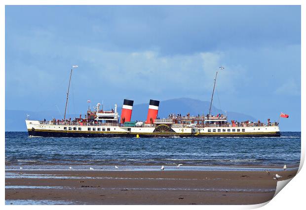 Waverley paddle steamer arriving at Troon Print by Allan Durward Photography