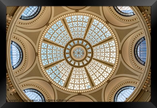 Domed roof in Westfield Shopping Mall, San Francisco, Californi Framed Print by Martin Williams