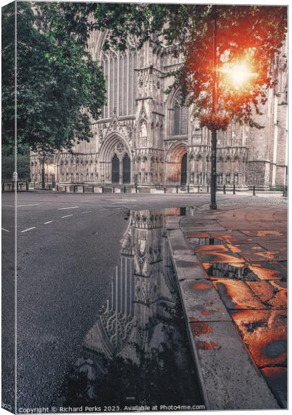 York Minster Reflections Canvas Print by Richard Perks