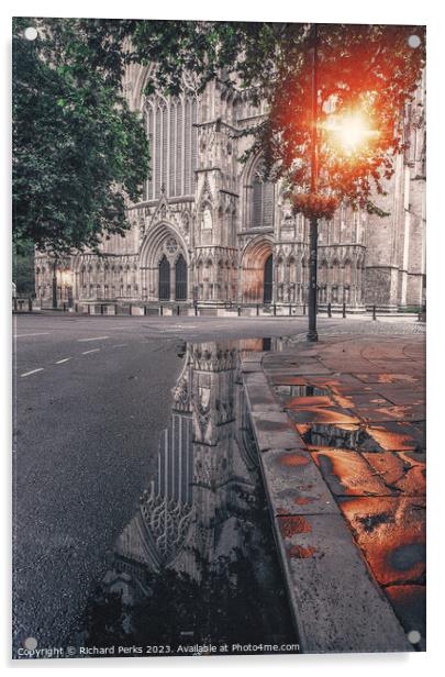 York Minster Reflections Acrylic by Richard Perks