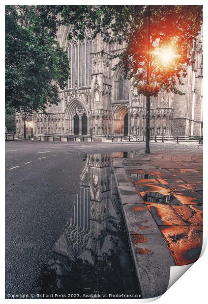 York Minster Reflections Print by Richard Perks