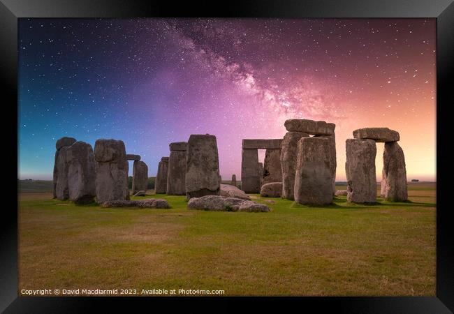 Stonehenge Star Gazing Framed Print by David Macdiarmid