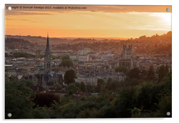 The spires of Bath at Sunset  Acrylic by Duncan Savidge