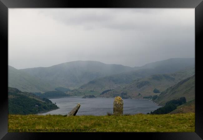 Standing stones on Four Stone Hill, Haweswater, th Framed Print by Peter Wiseman