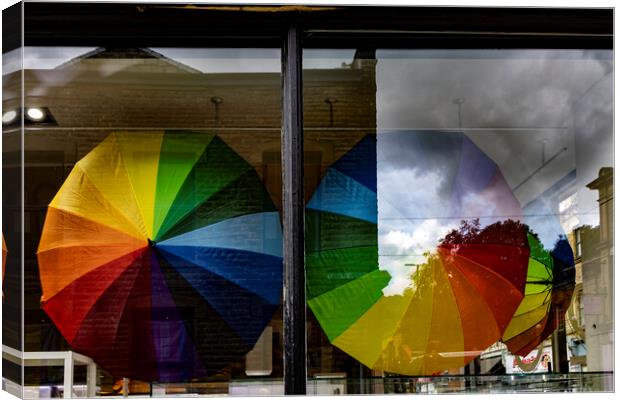 Rainbow Brolly Canvas Print by Glen Allen