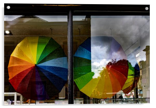 Rainbow Brolly Acrylic by Glen Allen