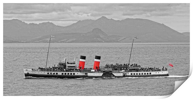 Waverley paddle steamer cruising Ayr to Girvan Print by Allan Durward Photography