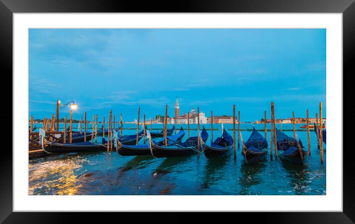 Venice Gondolas  Framed Mounted Print by Phil Durkin DPAGB BPE4