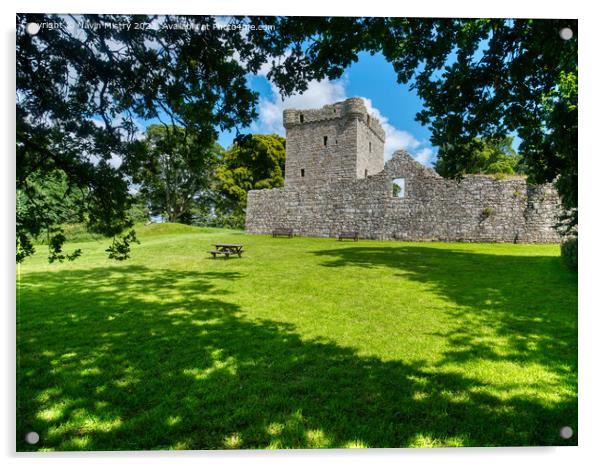 Loch Leven Castle Acrylic by Navin Mistry