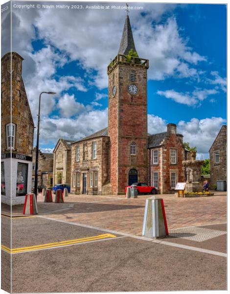 The Clock Tower, Kinross Town Canvas Print by Navin Mistry