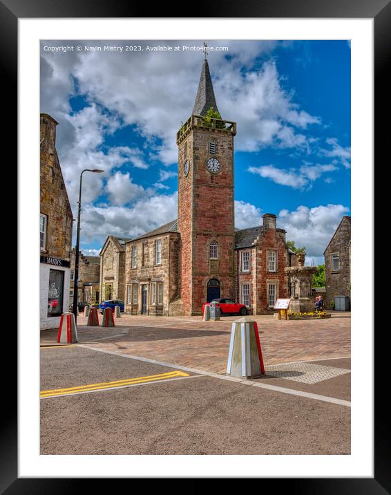 The Clock Tower, Kinross Town Framed Mounted Print by Navin Mistry
