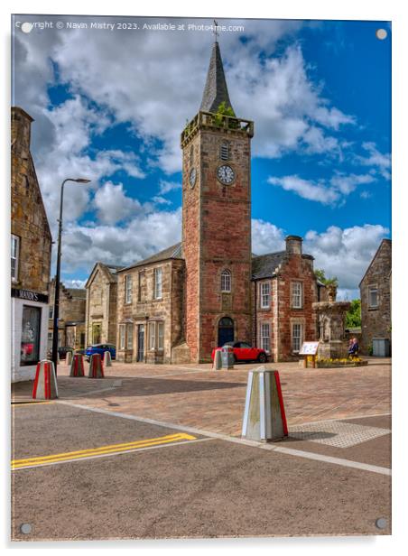 The Clock Tower, Kinross Town Acrylic by Navin Mistry