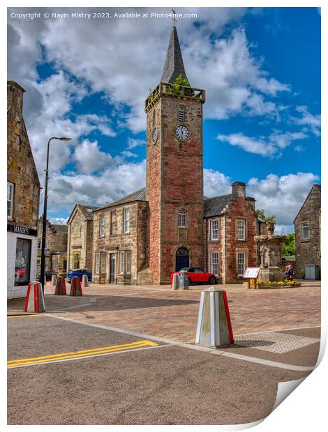 The Clock Tower, Kinross Town Print by Navin Mistry