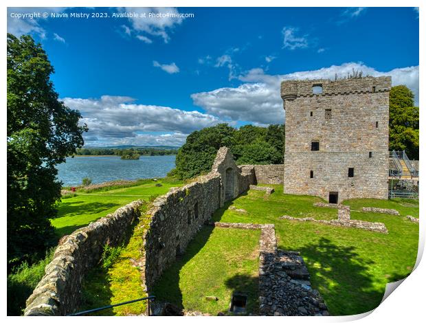 Loch Leven Castle Ramparts Print by Navin Mistry