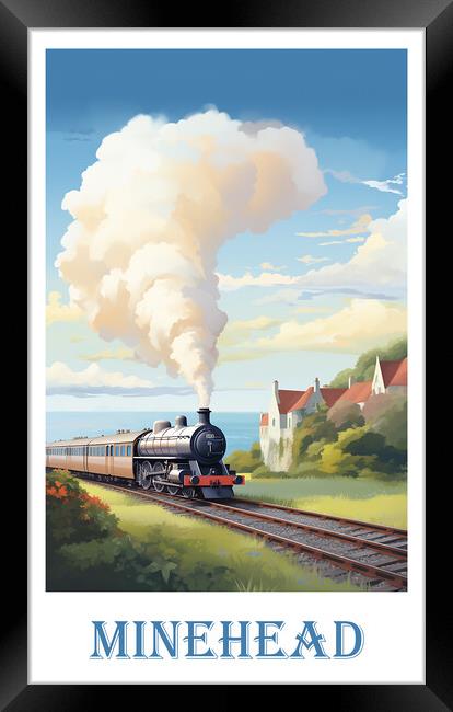 Minehead Railway Somerset Travel Poster Framed Print by Steve Smith