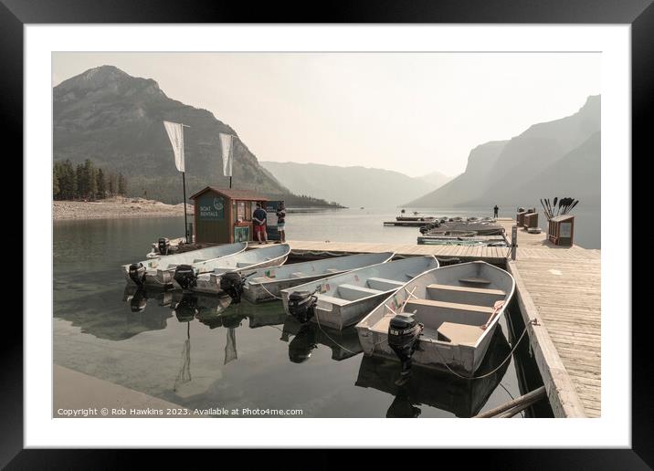 Lake Minnewanka Jetty Framed Mounted Print by Rob Hawkins