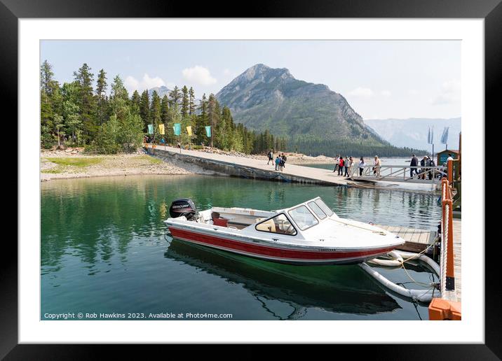 Lake Minnewanka slipway Framed Mounted Print by Rob Hawkins