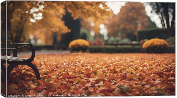 Enchanting Autumnal Garden Perspective Canvas Print by Simon Marlow