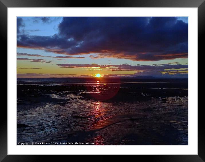 Sunset rain clouds Framed Mounted Print by Mark Ritson