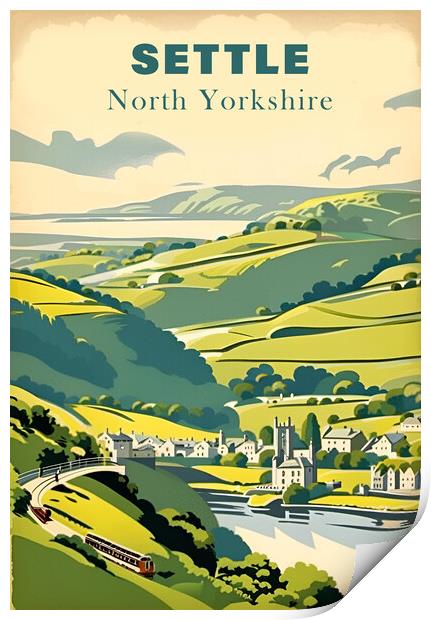 Settle Vintage Travel Poster   Print by Picture Wizard