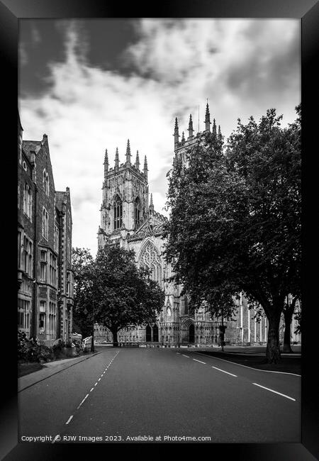 York Minster black and white Framed Print by RJW Images