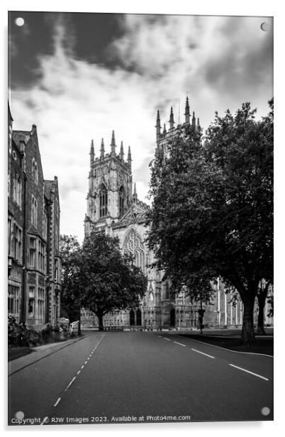 York Minster black and white Acrylic by RJW Images