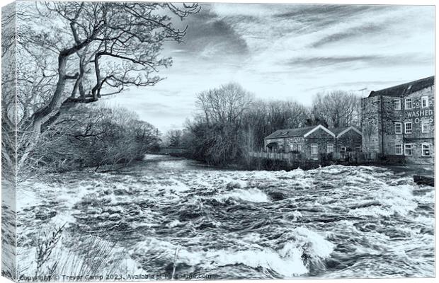 Torrential Force of Aire at Saltaire Canvas Print by Trevor Camp