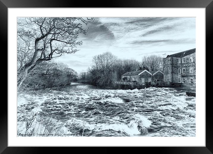 Torrential Force of Aire at Saltaire Framed Mounted Print by Trevor Camp