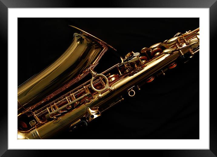 Alto Sax on Black Framed Mounted Print by Kevin Tate