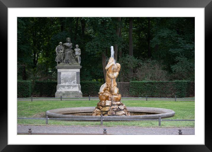 Triton Fountain In Tiergarten Park In Berlin Framed Mounted Print by Artur Bogacki