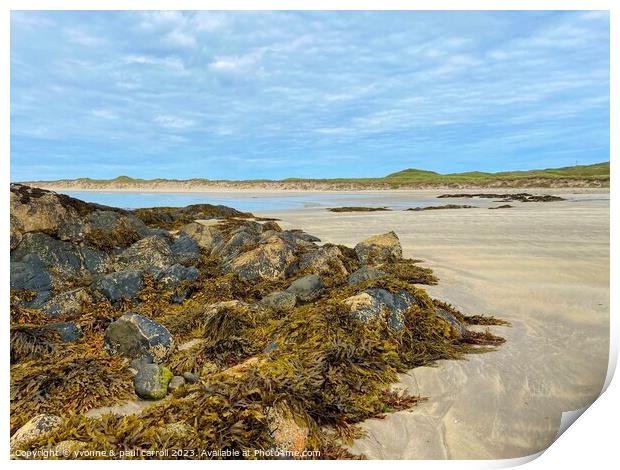 Crossopol Beach on the island of Coll Print by yvonne & paul carroll