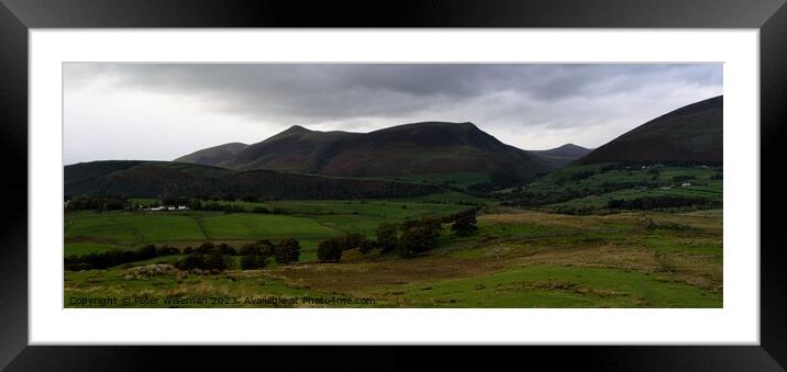 View from Low Rigg near Keswick towards Skiddaw and Great Calva Framed Mounted Print by Peter Wiseman