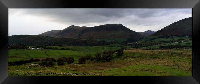View from Low Rigg near Keswick towards Skiddaw and Great Calva Framed Print by Peter Wiseman