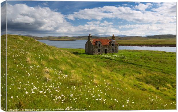  Cottage Ruin at Callanish, Isle of Lewis ,Scotlan Canvas Print by Barbara Jones
