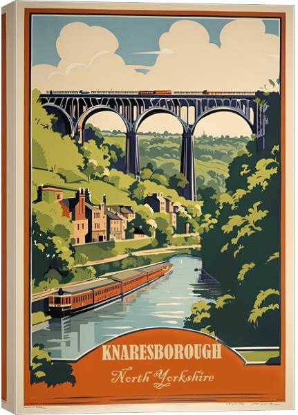 Knaresborough Vintage Travel Poster   Canvas Print by Picture Wizard